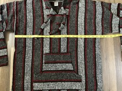Artesanias Sanfe Mexican Drug Rug Hoodie Poncho Striped Surf Gorpcore Festival L
