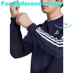 ADIDAS ESSENTIALS FLEECE 3 STRIPES SWEATSHIRT GK9111 LEGEND INK WHITE MENS SZ L