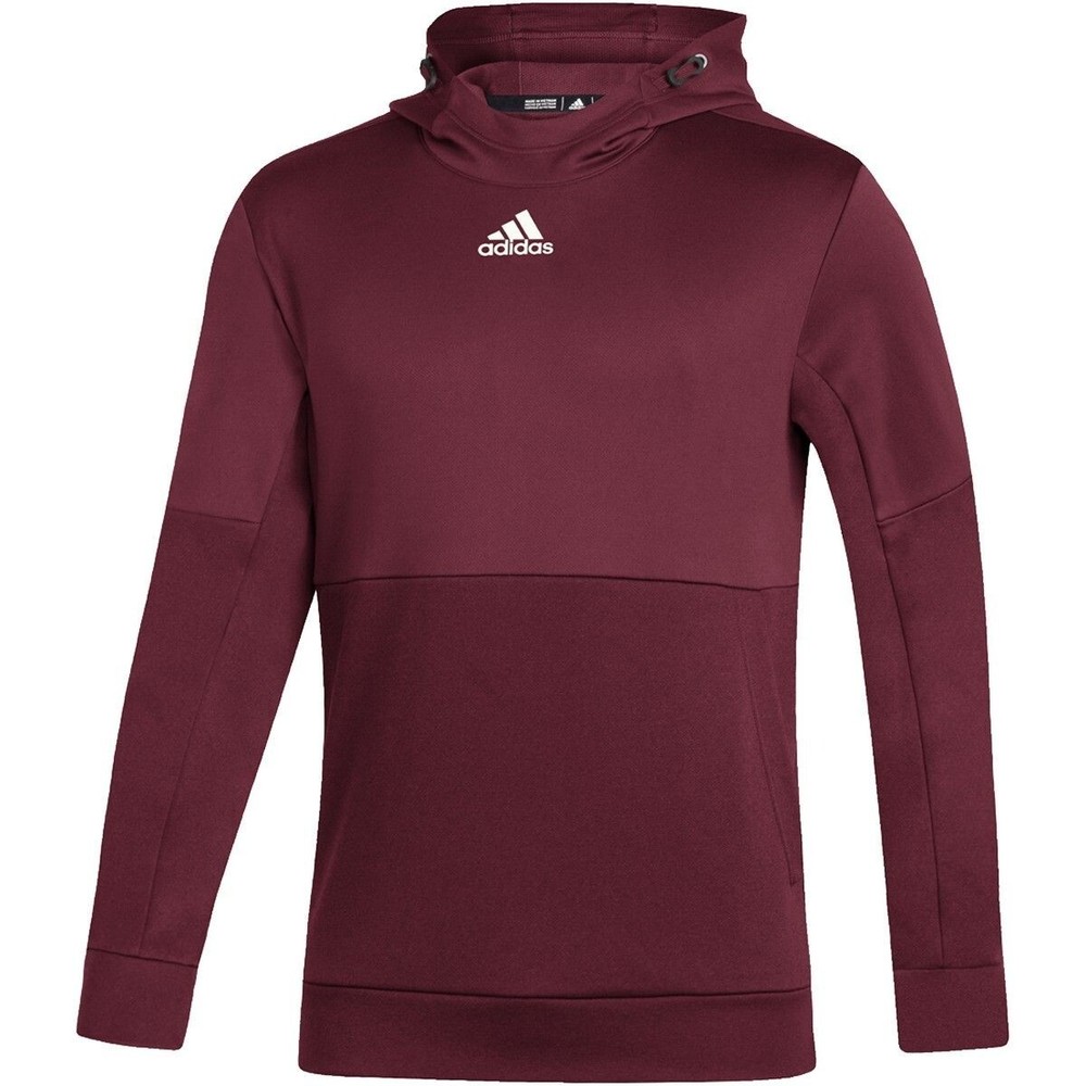 Adidas Men’s Team Issue Pullover Hoody – Black FQ0155/Maroon FQ0163