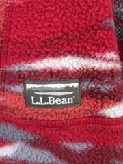 LL Bean Sweatshirt Men XL Tall Red Deep Pile Fleece 1/4 Zip Southwest Aztec Camo