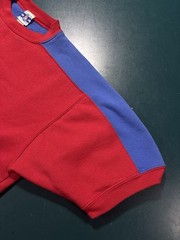 Vintage 80s Short Sleeve Crewneck Sweatshirt Men’s Large Red Blue Color Block