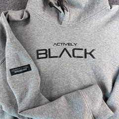 Actively Black Mens 4X Gray Logo Hoodie Sweatshirt Performance Pullover Stretch