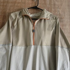 Aspen Quarter Zip Hoodie Mens Large Colorblock Beige Gray Orange Outdoor UGG