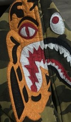 A Bathing Ape BAPE x READYMADE TigerShark Green Camo Full Zip Hoodie
