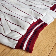 VTG Spaulding Sport Mens Large Baseball Sweatshirt Pinstripe Jersey Full Zip