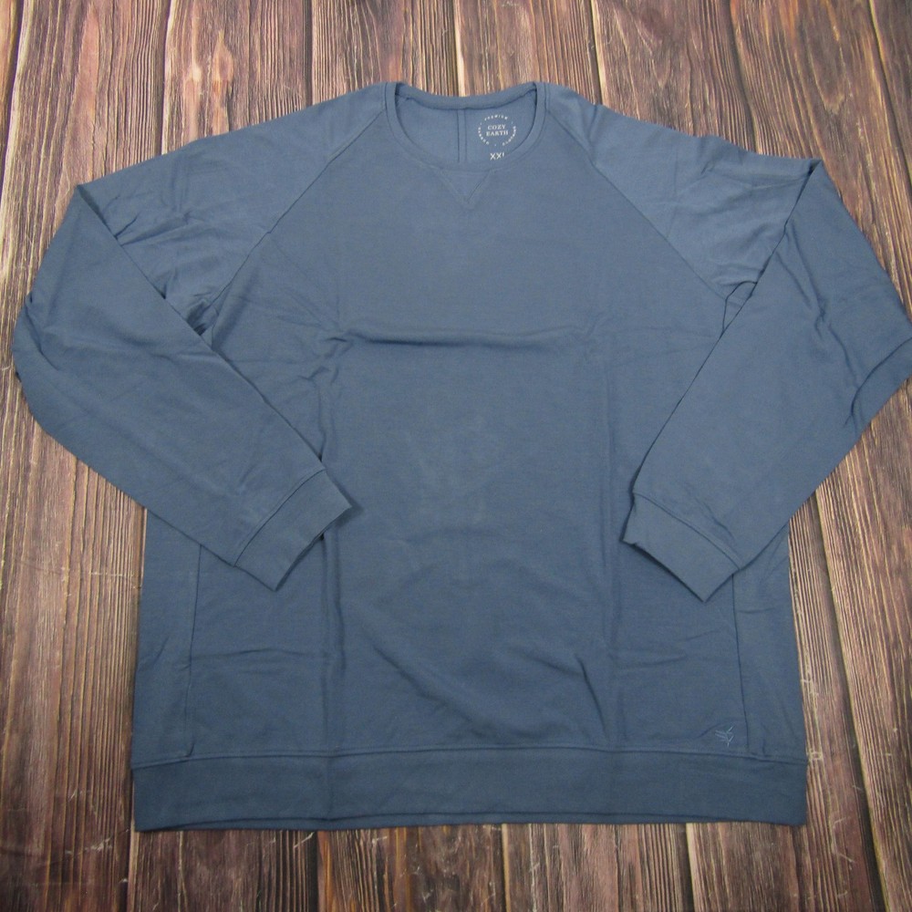 Cozy Earth Sweatshirt Mens 2XL Blue Pullover Lightweight Breathable Logo