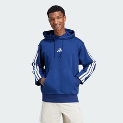 adidas Essentials 3-Stripes Fleece Hoodie Blue