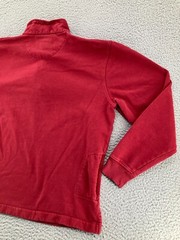 Vintage Woolrich Sweatshirt Mens Large Red Deep Ruby Fleece Pocket Quarter Zip