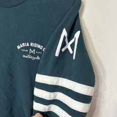 Maria Riding Co Petrol Blue SPADES Sweatshirt Mens Large Moto Biker Heritage