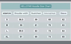 HELL print STAR zip-up hoodie Street Casual S, M, L, XL