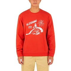 Hurley Sleighing It Summer Crew Sweatshirt Top Martian Sunrise Size L $50 Cotton