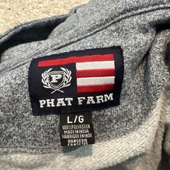 Phat Farm Hoodie Men’s L Gray Full Zip Sweatshirt Y2K Streetwear 90s Hip Hop