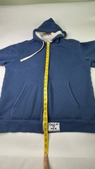 Lands’ End Men’s Blue Large Sherpa Lined Full Zip Hoodie Fleece Pockets W Flaw