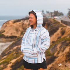 Drug Rug Baja Hoodie | White Mexican Poncho Soft Inner Lining S, M, L, XL, XXL