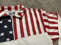 ESY Sweatshirt Men XL American Flag Full-Zip with 8 Sewn Vietnam Veteran Patches