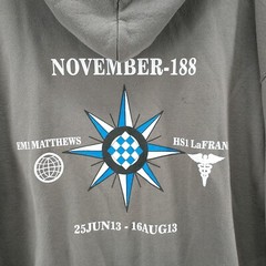 Gildan Heavy Blend Men’s November 188 Pullover Hoodie Gray Large Military