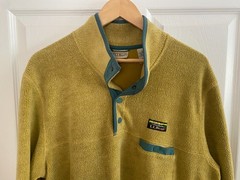 Men’s All Season Sherpa Fleece Pullover Sweatshirt in Mustard, Size Large Reg