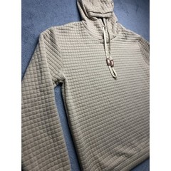 Vogue Sport Fashion Hoodie Size XL Beige Quilted Very Soft 100% Polyester