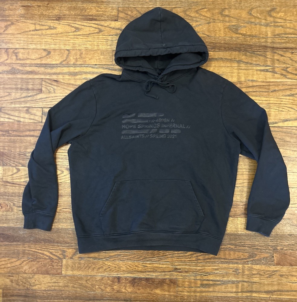 All Saints Hoodie Sweatshirt Size Medium- Black Hope Spring Infernal Spring 2021
