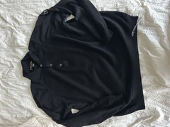 Vintage PGA Tour Black Polo Sweater Merino Wool Italy MINT Golf NEVERWORN Preppy