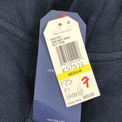 Nautica Hoodie Sweatshirt Mens Medium Blue Gray NAUTEX Fleece Pullover Logo