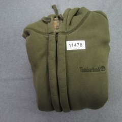 Timberland Jacket Mens Large Olive Green Full Zip Sherpa Lined Hoodied