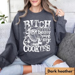 Funny Santa Sweatshirt Christmas Holiday Festive Apparel Top