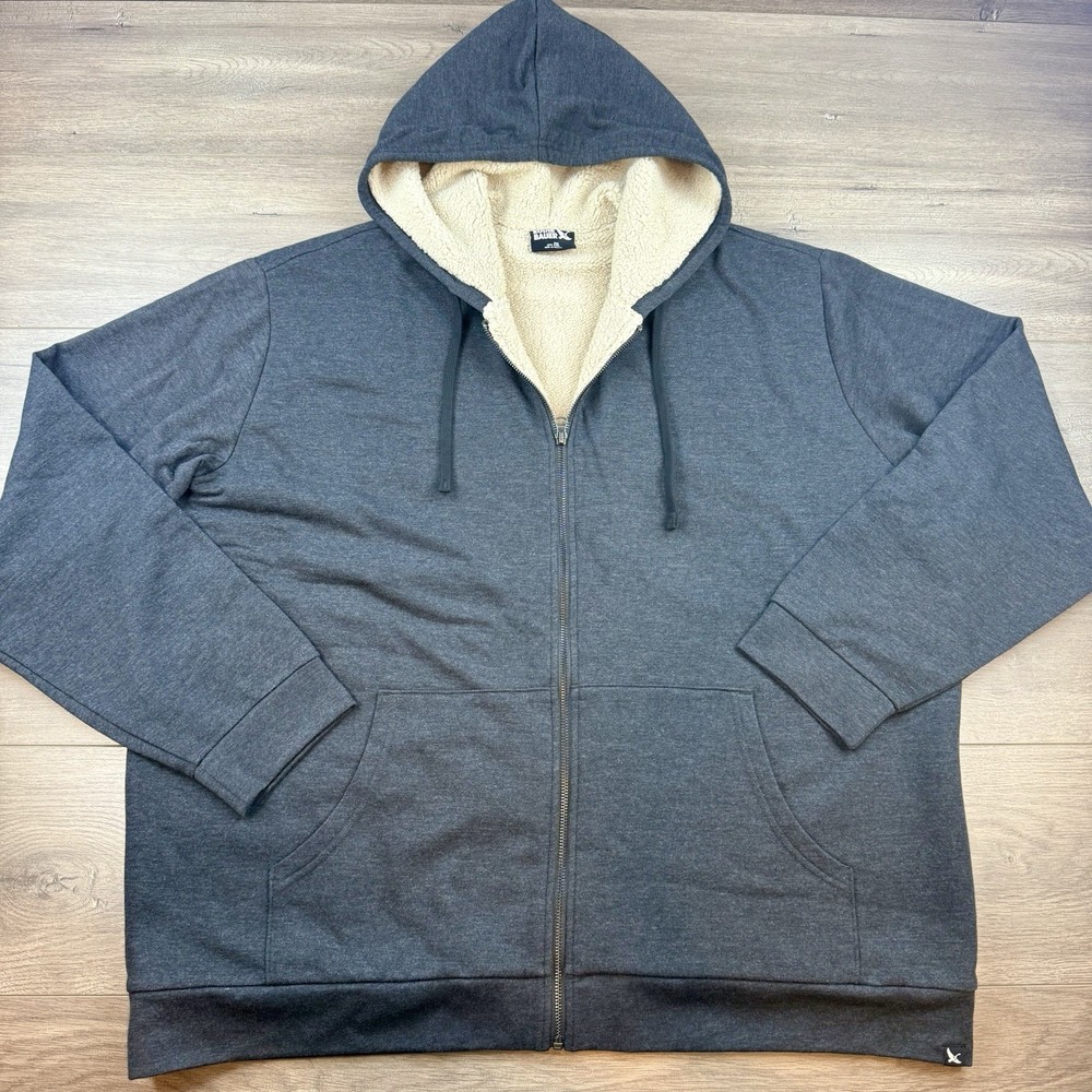 New Eddie Bauer Everyday Fleece Full Zip Faux Shearling Lined Hoodie Men’s XXL