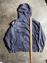 Y2K 22000S SUN FADED THERMAL FULL ZIP HOODIE PURPLE WASH BOXY FIT SIZE LARGE