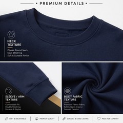 Mens Plain Crewneck Sweatshirt 3 Pack Bulk Lot Solid Pullovers S-3XL