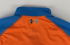 Under Armour Mens Quarter Zip Pullover Blue Orange Fitted All Season Gear XLT