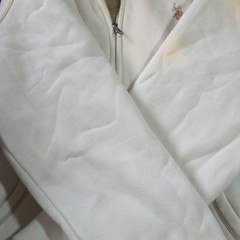 U.S. Polo Assn. Men’s White Beige Full Zip Hooded Lined Hoodie Pockets M