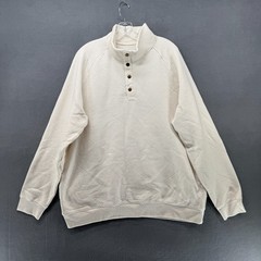Goodfellow Sweatshirt Mens XL Ivory Snap Closure Textured Outdoor Pullover