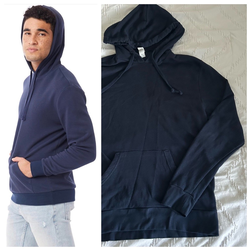 Alternative Apparel Mens Hoodie Pullover M Navy Blue Lightweight Sustainable