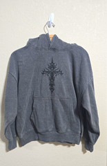 Ruby & Jewell Teen’s Gray Fleece Pullover Hoodie Graphic Drawstring Pockets M