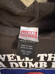 Marvel Deadpool Black Graphic Fleece Pullover Hoodie w/ Pockets Big & Tall 3XL