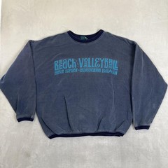 Vintage Spot Sport Beach Volleyball Sweatshirt Mens One Size Blue Fleece Graphic