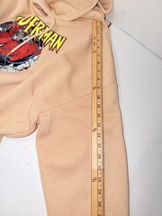 NWT Marvel Spiderman Comic Page Graphic Print Tan Hoodie Size Large New