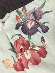 Vtg 90s Flowers Art Sweatshirt XL USA Nature Grunge Glitter Retro Vaporwave 80s