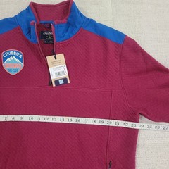 NEW Chubbies 1/4 Zip Pullover Mens Sz L Quilted Sweatshirt Deep Red Weekender