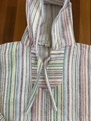 Molina Baja Pullover Striped Hoodie Poncho Men’s Size XL/46-48 Made In Mexico