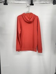 Adidas Medium Pullover Hoodie Mens Coral Red Excellent 3-Stripe Slub Sweatshirt