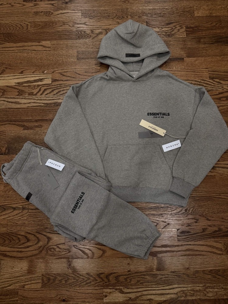NEW Fear of God Essentials Set Hoodie & Sweatpant Dark Oatmeal Black Size XS-XL