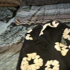 Denim Tears Cotton Wreath Reversible Full Blanket Black/White Floral Portugal