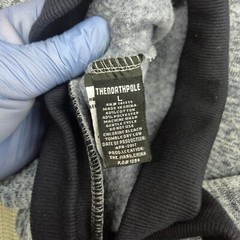 The North Pole Hoodie Mens Large Heather Blue White Fleece Full Zip Outdoor
