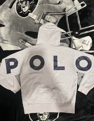 Polo Ralph Lauren Hoodie Big Letter Spellout Size S Gray Logo Big Pony