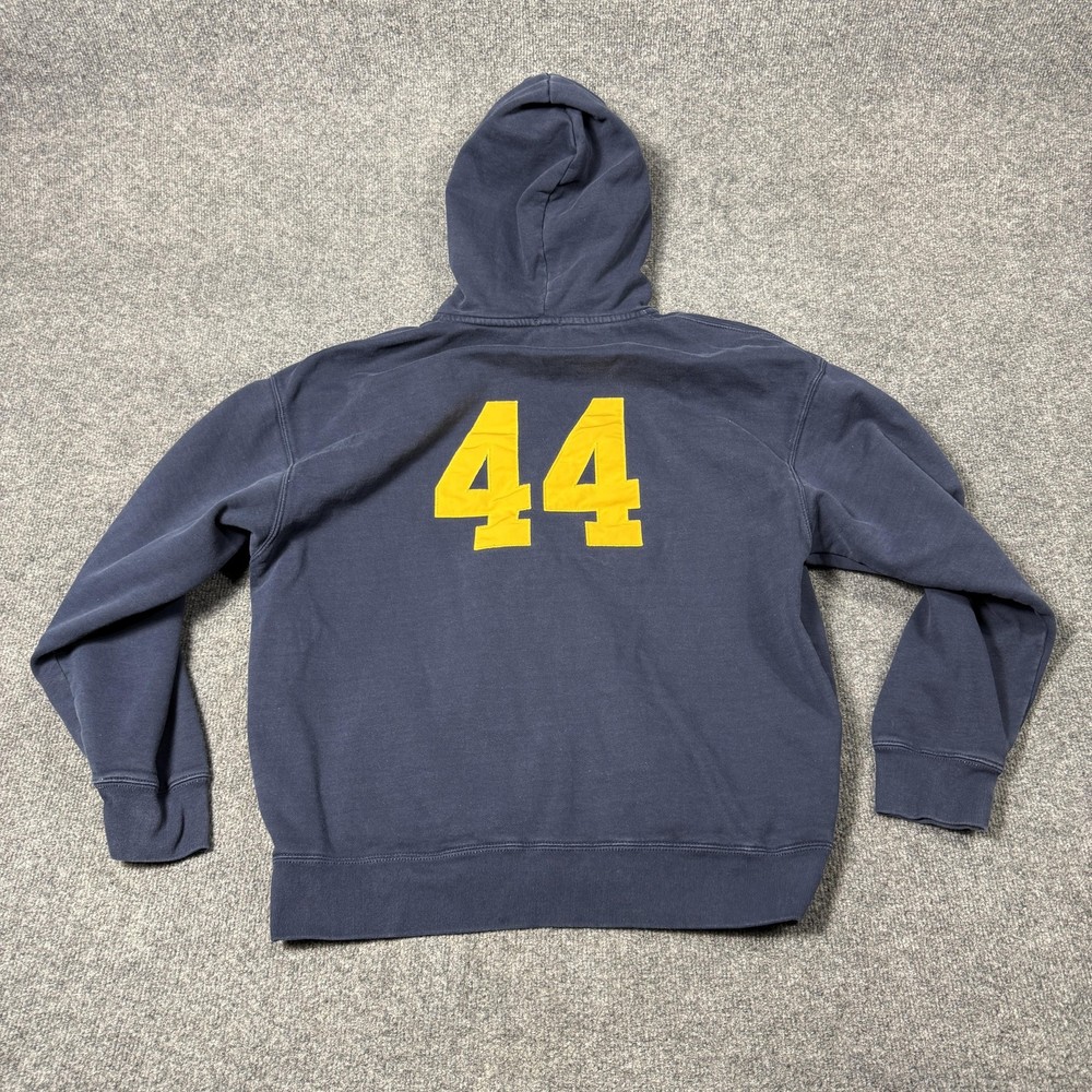 John Galt Hoodie One Size Blue Full Zip Fleece 44 Back Graphic Sweatshirt