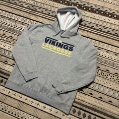Maverik Lacrosse Hoodie Mens Medium Vikings Gray Sweatshirt Running Gym