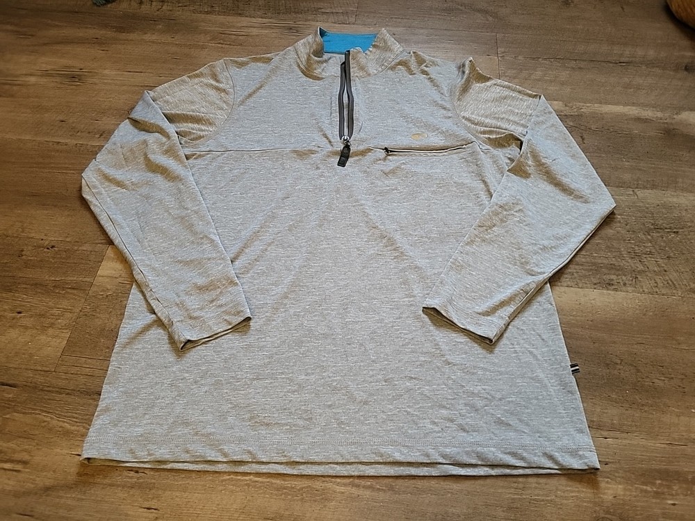 Costa Del Mar Sweatshirt Mens Large 1/4 Zip PULLOVER Heather Gray Light