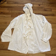Military hoodie 2 cotton White One Size Front Ties Long Sleeve Cotton Kimono